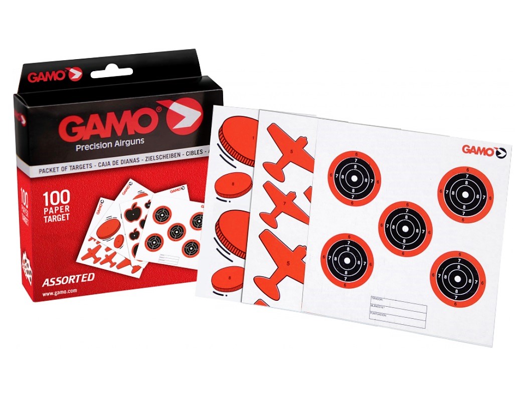 Gamo SHOOTING TARGETS Airgun Paper Targets 14x14 centimeter content 100 pieces